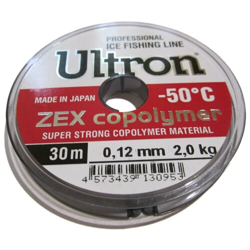 Леска Ultron Zex Copolymer 0,12мм 30м прозрачная