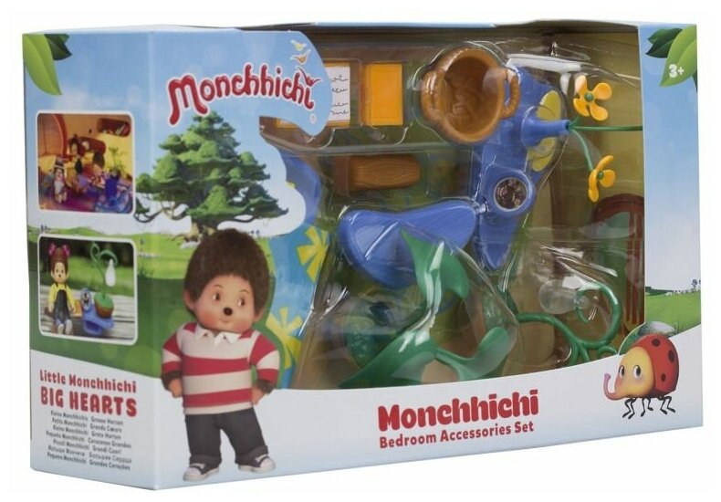 Игровой набор Monchhichi Спальная комната с зеленым ковром - фото №2
