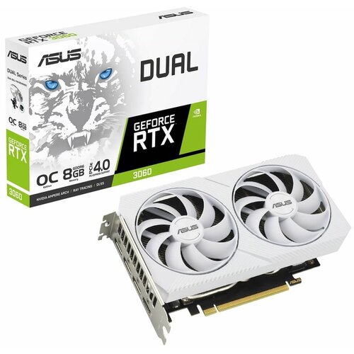 Видеокарта ASUS DUAL-RTX3060-O8G-WHITE GeForce RTX 3060 8GB DUAL WHITE OC 90YV0GB7-M0NA00 4599000₽