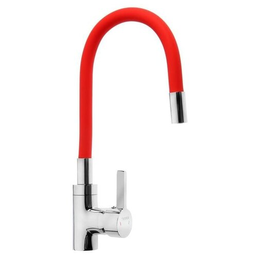 Смеситель для кухни Mira 5098-1 однорычажный картридж 35 мм гибкий излив хромкрасный 5960₽