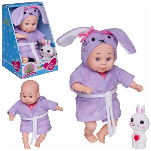 Пупс ABtoys Baby Ardana 23см, в банном халате и игрушкой Зайка, в коробке. A361