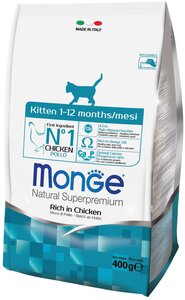 Сухой корм для котят Monge Natural Superpremium, с курицей 400 г