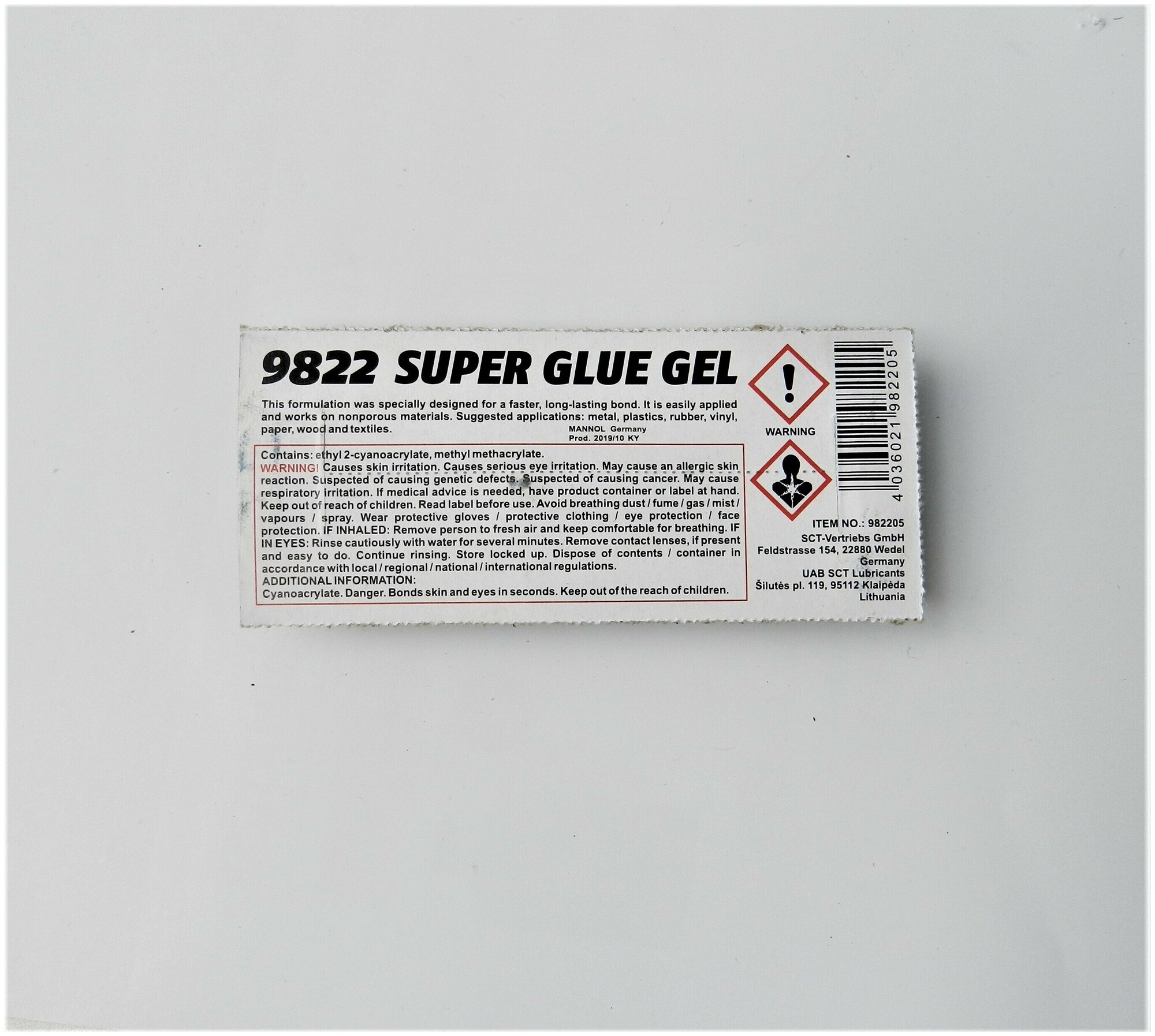 MANNOL 9822 9822 MANNOL Super Glue GEL 3 гр. Гелевый суперклей