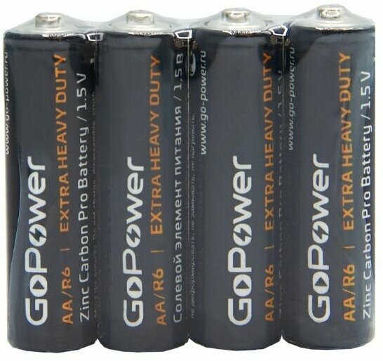 00-00015592 Carbon Zinc PRO Элемент питания AA/R6 солевой 1.5В 4шт GoPower