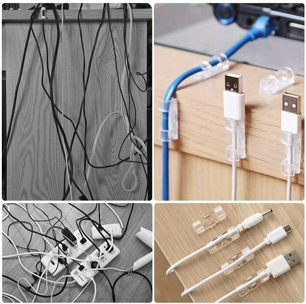 Держатель проводов 20 шт / Набор клипс зажимов для кабелей /Органайзер проводов крючки для гирлянд
