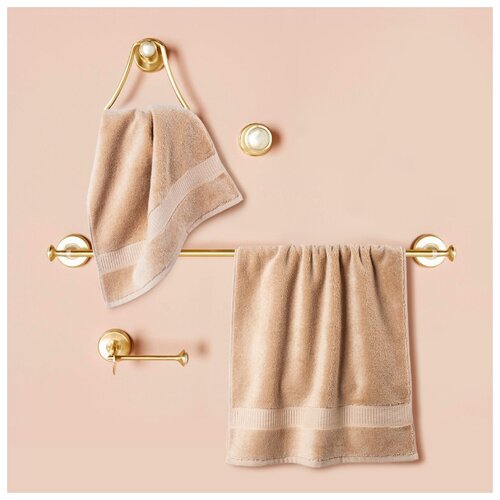фото Бэлла каса полотенце jane цвет: бежевый 70х140 см - 2 шт bella casa
