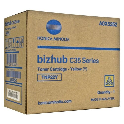 Тонер Konica Minolta TNP-22Y, 6000 стр, желтый тонер картридж konica minolta tnp 22y a0x5252 для bizhub c35p жёлтый 6000 стр