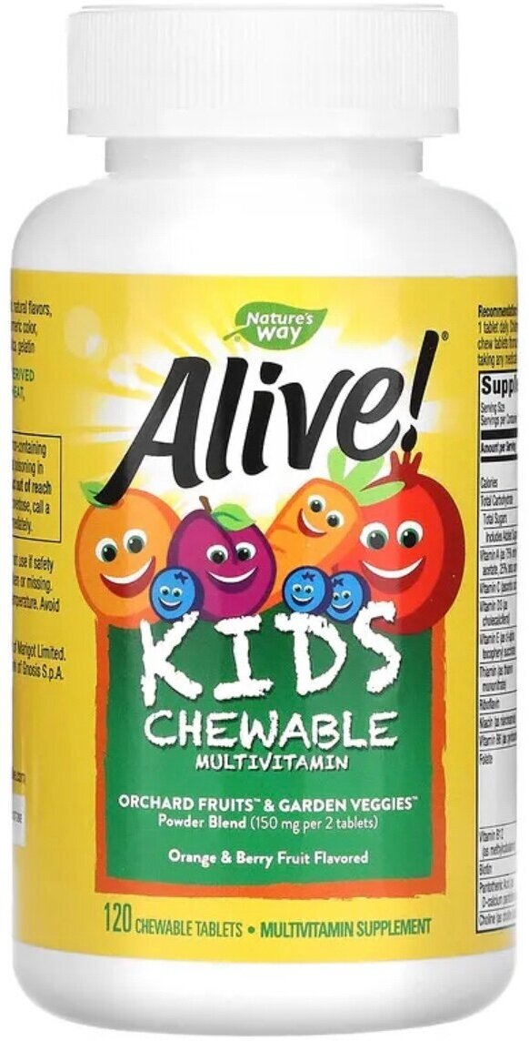 Таблетки Nature's Way Alive! Kids chewable multivitamin, 120 шт. - фотография № 12