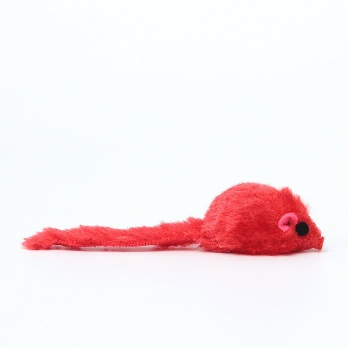 Пижон Игрушка для кошек "Мышь малая" цветная, 5 см, красная