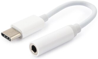 Адаптер Cablexpert USB Type-C - plug to stereo mini jack 3.5 mm (CCA-UC3.5F-01) 0.15 м, белый