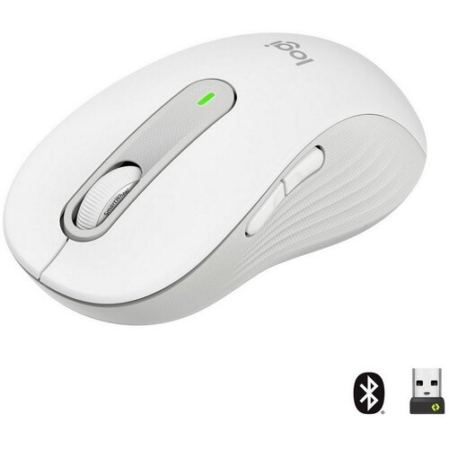 Мышь Logitech M650 L белый оптическая 4000dpi silent беспроводная BTRadio USB 5but 542000₽