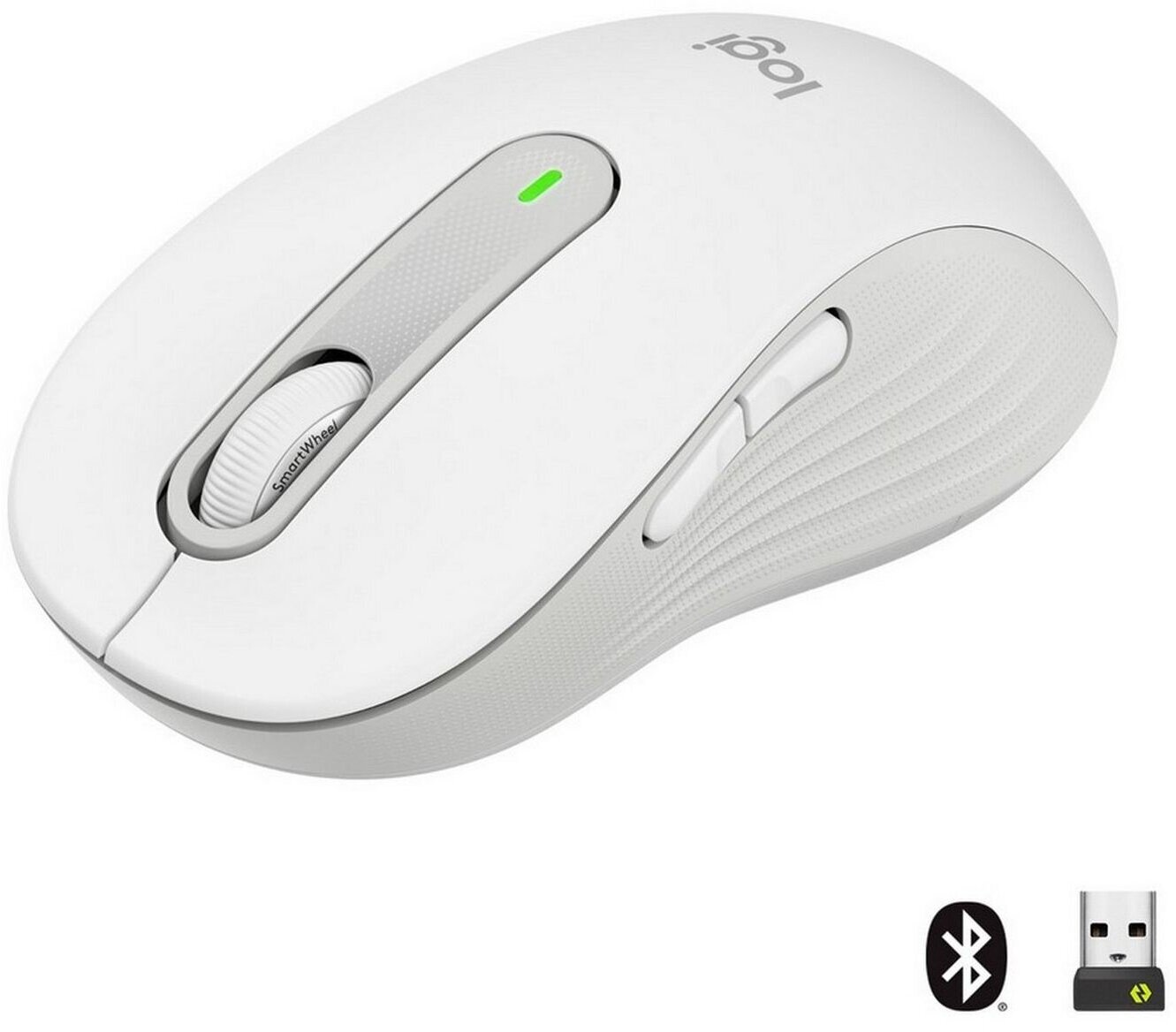 Мышь Logitech M650 L белый оптическая (4000dpi) silent беспроводная BT/Radio USB (5but)