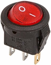 Выключатель одноклавишный красный с подсветкой Rexant