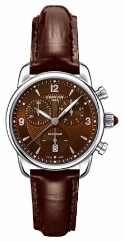 Наручные часы Certina, серебряный, коричневый