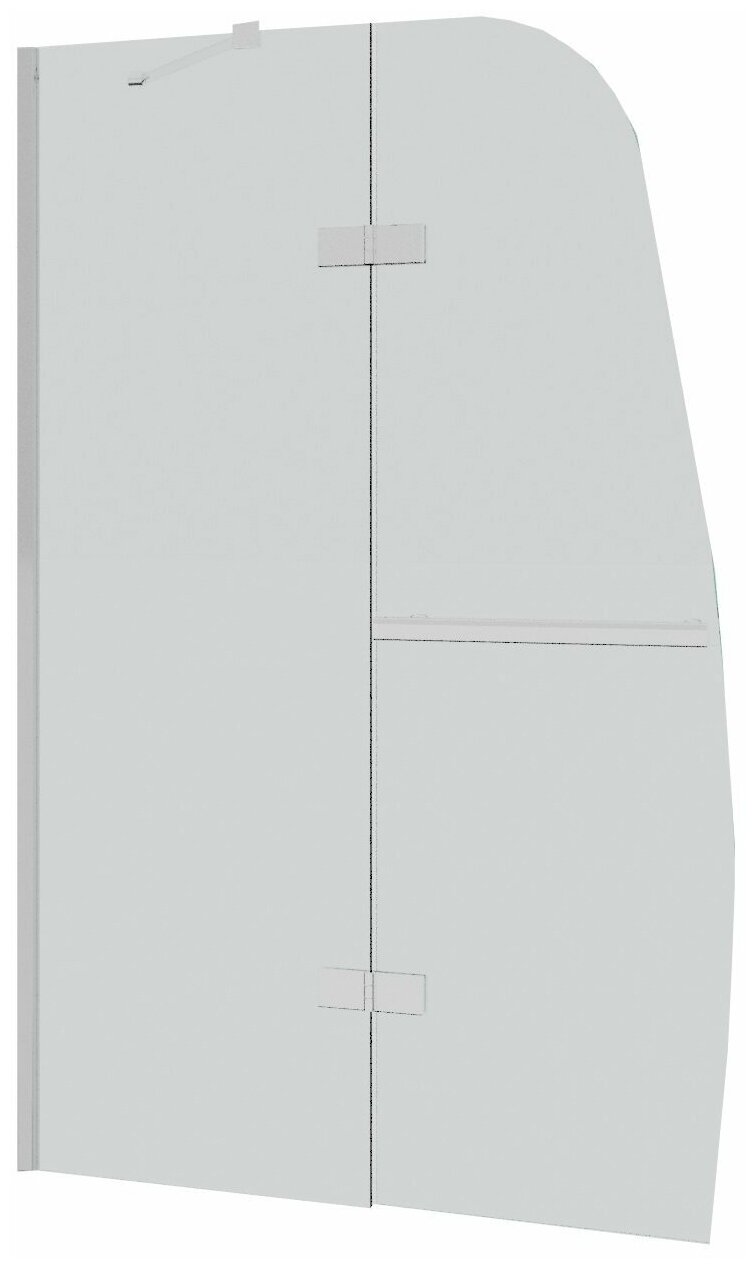 Шторка для ванны Grossman GR-102 (150*90) алюминиевый профиль, стекло прозрачное 6мм