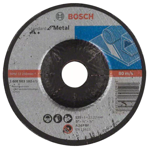 Шлифовальный абразивный диск BOSCH Standard for Metal 2608603182, 1 шт.