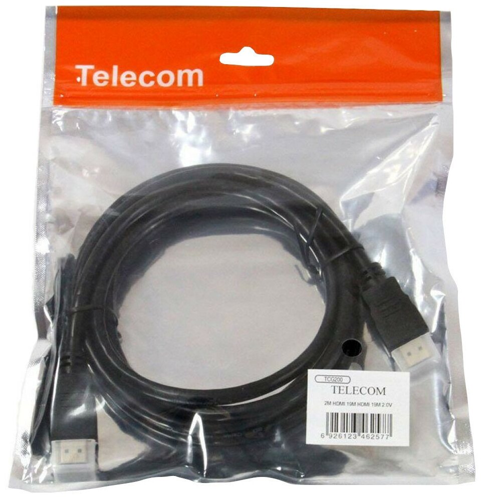 Кабель соединительный аудио-видео Telecom, HDMI (m) - HDMI (m) , ver 2.0, 3м, GOLD, черный [tcg200-3m] Noname - фото №3