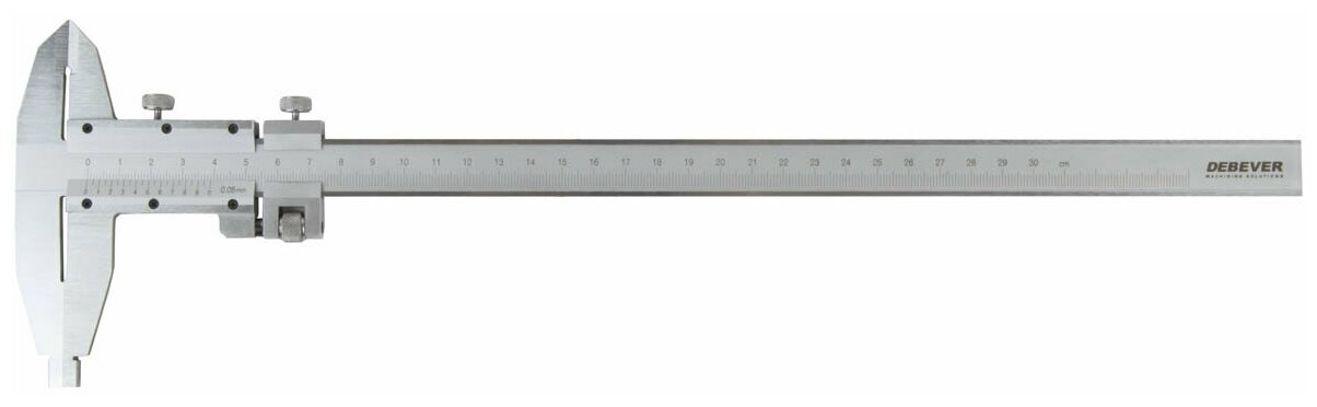 DEBEVER Штангенциркуль нониусный 0-300 мм, 0,05 мм, тип II, ГОСТ 166-89, DB-S-VC30005-2
