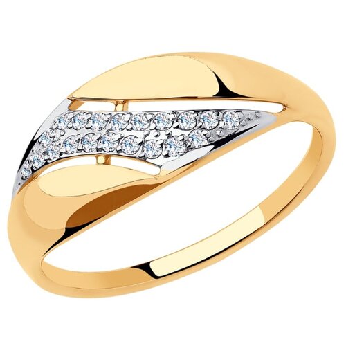 фото Diamant кольцо из золота с фианитами 51-110-00404-1, размер 19