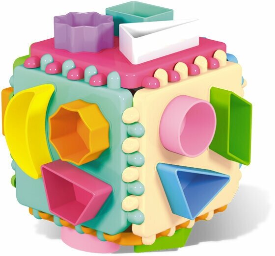 Куб логический игрушка развивающая пластик 12*12*12см