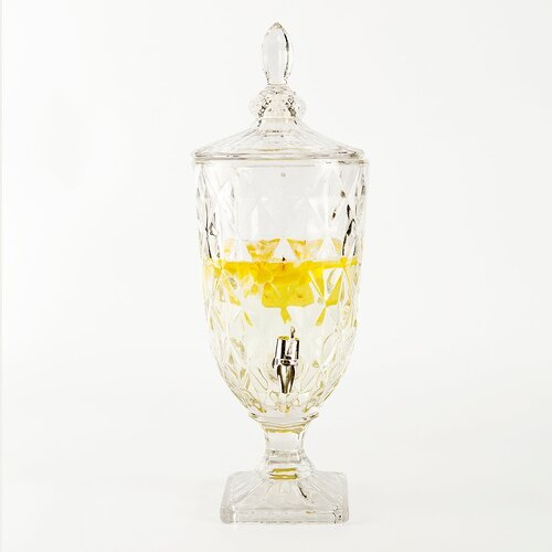 Лимонадница с краном Aura of Bohemia, диспенесер для напитков, 3 л, стекло, подарочная упаковка