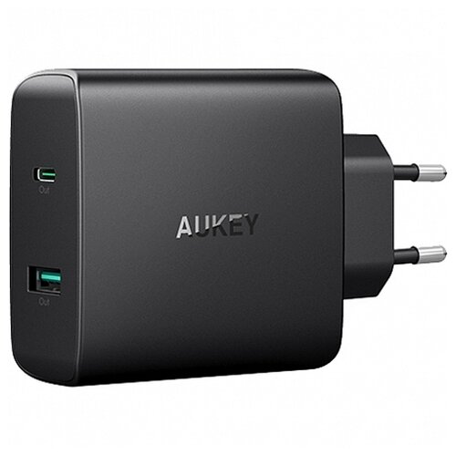 Сетевая зарядка Aukey PA-Y10 USB-A и USB-C Power delivery 3.0