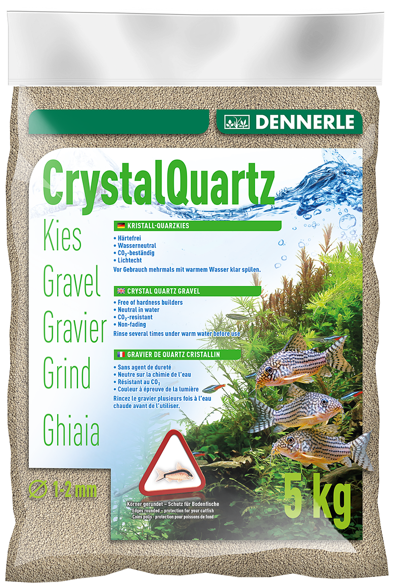 Dennerle Kristall-Quarz, гравий фракции 1-2 мм, цвет природный белый, 5 кг.