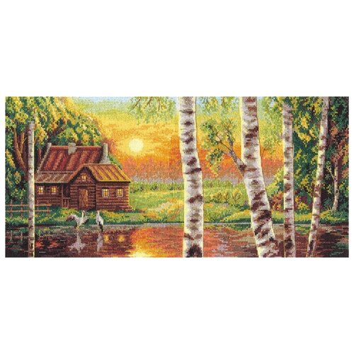 фото Набор для вышивания крестиком panna журавли на закате (ps-1226)