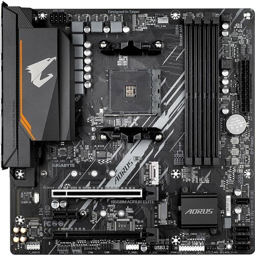 Материнская плата Gigabyte B550M AORUS ELITE материнская плата gigabyte b450 aorus elite v2