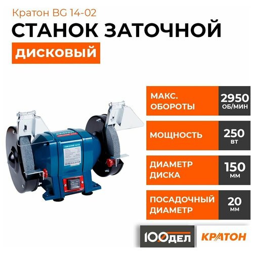 Станок для заточки универсальный Кратон BG 14-02 синий станок кратон bg 750 250p синий