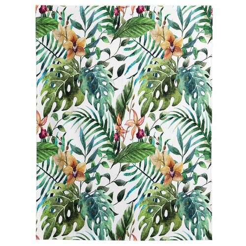 фото Большой плюшевый плед joyarty 150x200 из микрофибры (велсофт) зеленый папортник на диван или кресло