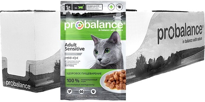 ProBalance 85гр Sensitive корм д кошек с чувст.пищев. пауч - фотография № 6