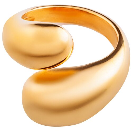 объемное округлое кольцо размер 16 kalinka Кольцо Kalinka modern story, размер 17, золотой, желтый