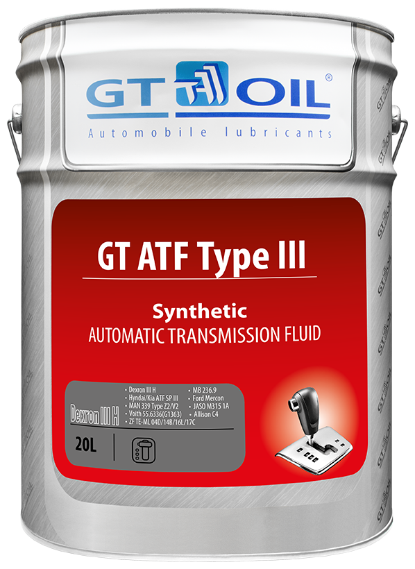 GT OIL Масло трансмиссионное GT ATF Type-III Dexron III H, 20 л 1шт