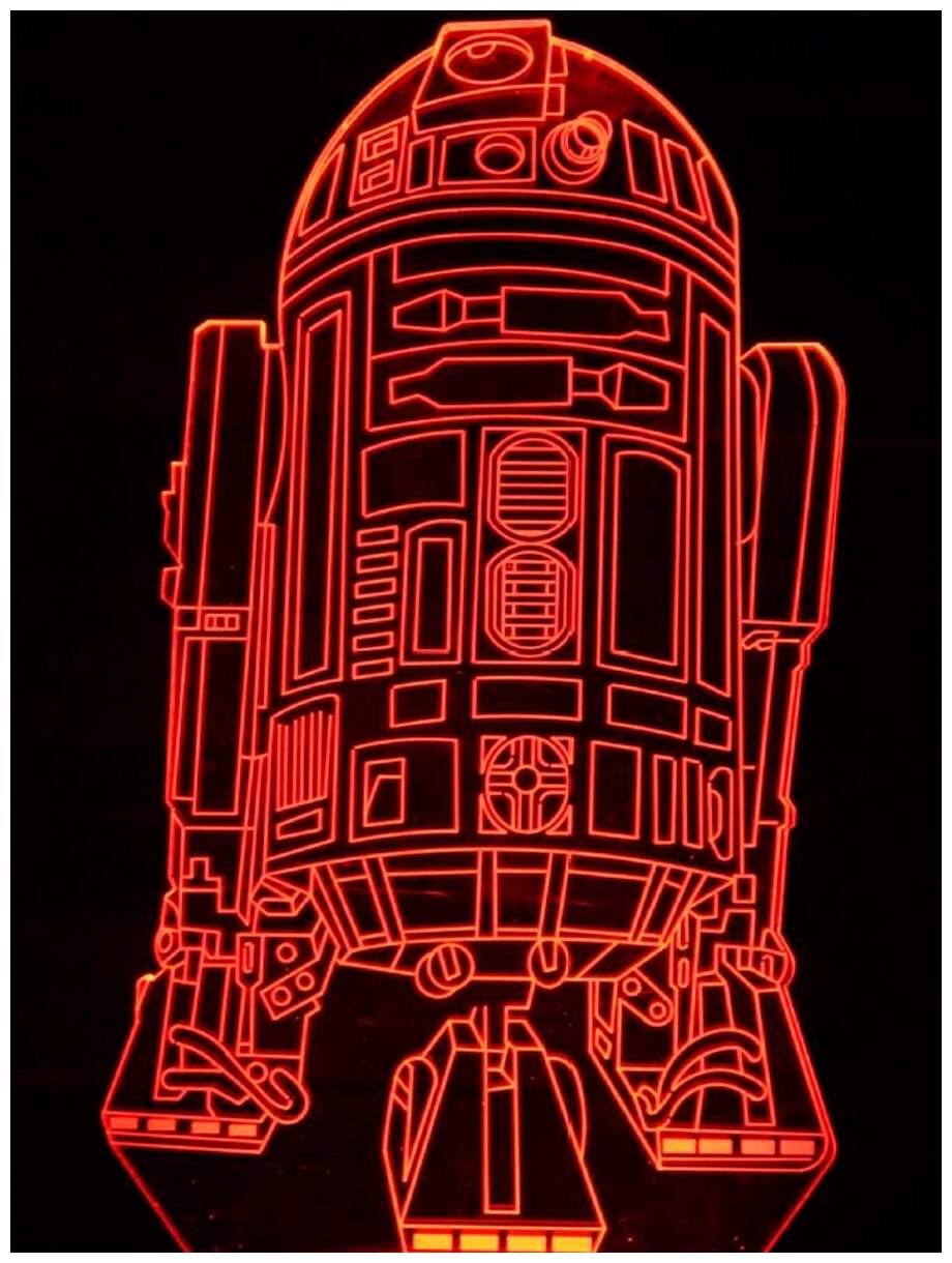 Настольный 3D-ночник R2-D2 Звездные войны (usb, 21,5 см) - фотография № 3