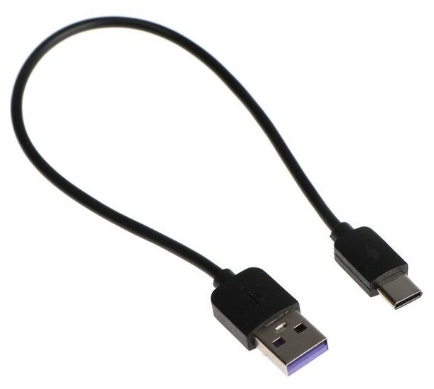 Кабель Exployd EX-K-1391, Type-C - USB, 2.4 А, 0.25 м, силиконовая оплетка, черный 9393026