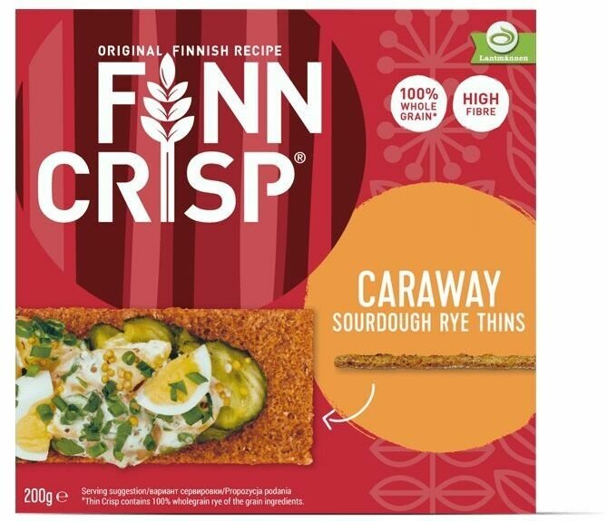 FINN CRISP Caraway Хлебцы с тмином 200 г, (из Финляндии)