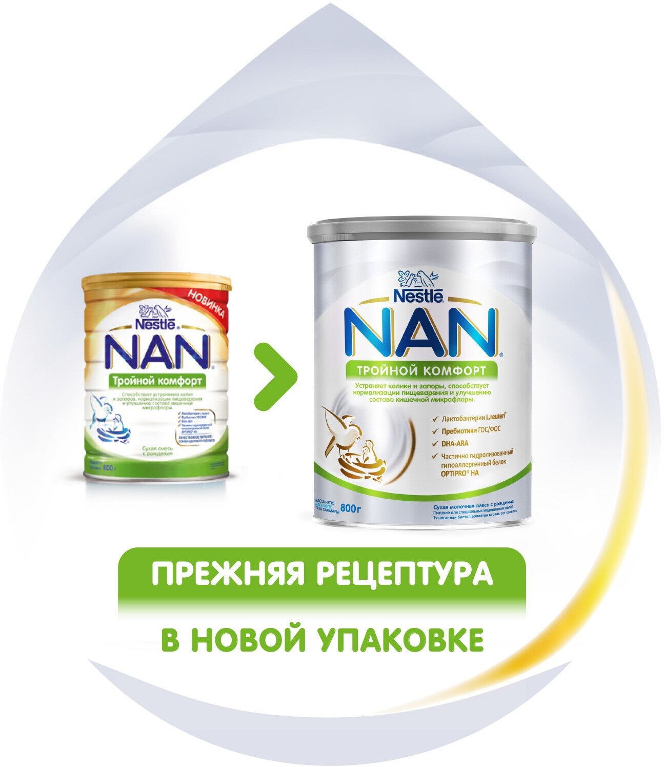 Смесь Nestle NAN молочная сухая Тройной комфорт 400 г NAN (Nestle) - фото №17