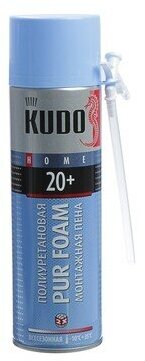 Монтажная пена KUDO HOME20+ адаптерная всесезонная выход 20 л 650 мл