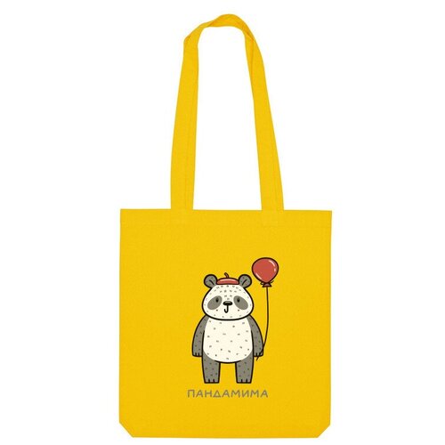Сумка шоппер Us Basic, желтый мужская футболка милая панда в париже шарик берет юмор 2xl белый