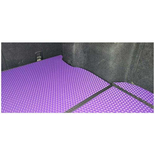 Коврик ЭВА (ЕВА) в багажник Mazda 6 II (GH) универсал 2007 - 2012 (Мазда) / цвет Черный c красной окантовкой. Фактура - сота /EVA Smart