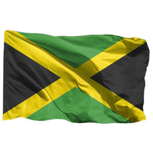 флаг ямайки 90х135 см Флаг Ямайки на шёлке, 90х135 см - для ручного древка