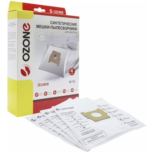 Мешки-пылесборники Ozone синтетические 4 шт микрофильтр для ZELMER 365₽