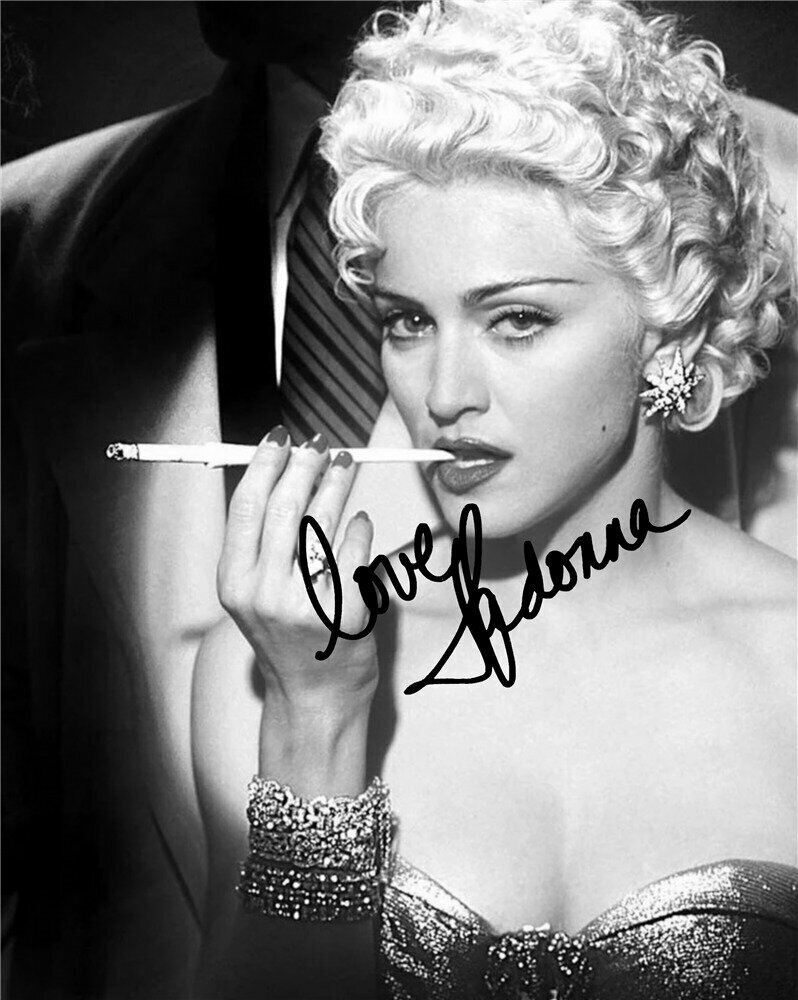 Автограф Мадонна - Автограф Madonna - Фото с автографом, Подписанная фотография, Автограф знаменитости, Подарок, Автограмма, Размер 20х25 см