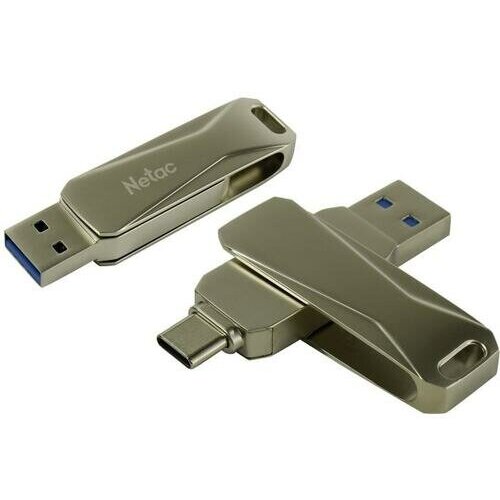 Флеш Диск 512Gb Netac U782C (NT03U782C-512G-30PN), USB3.0+TypeC, металлическая флешка netac us5 512gb usb 3 2 usb type c серый nt03us5c 512g 32ta