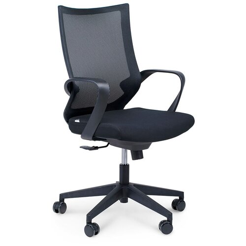фото Кресло norden спэйс lb, черный пластик, черная сетка, черная ткань (ch-193b-к304d-1*n201) norden chairs