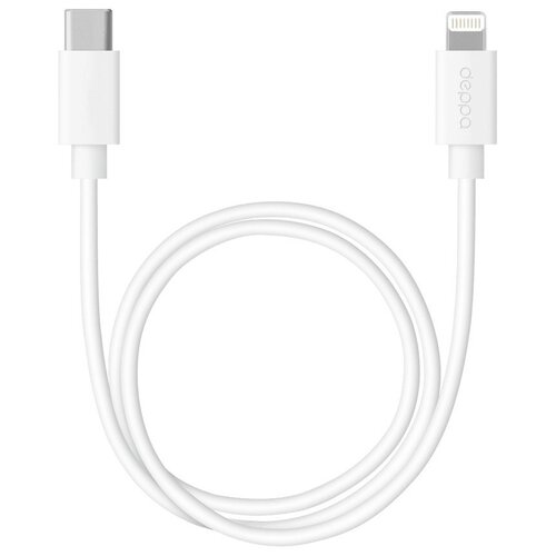 Кабель Deppa USB Type-C - Lightning (72280), 1.2 м, белый кабель type c lightning для apple iphone ipad 1 м белый mfi original