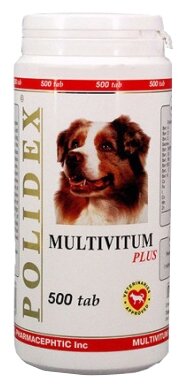 Витамины Polidex Multivitum plus для собак , 500 таб.