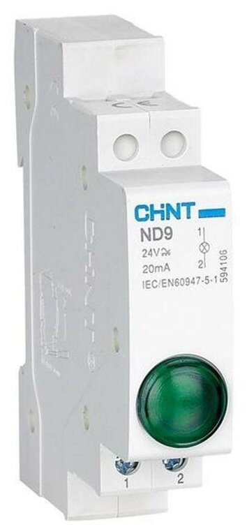 Индикатор ND9-1/g зел. AC/DC 230В (LED) (R) CHINT 594108