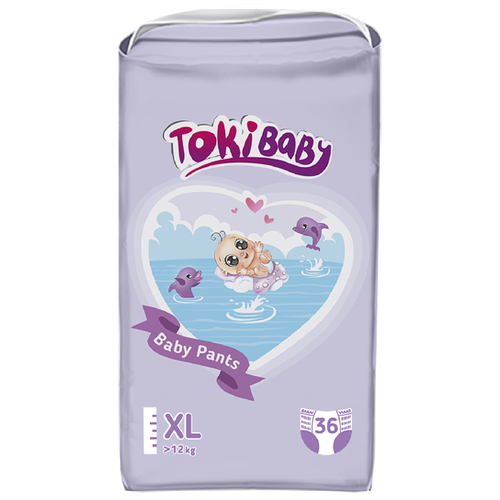 Подгузники-трусики детские Tokibaby размер XL, 36 шт (12-17 кг)